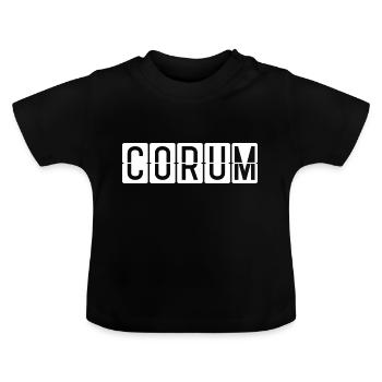Çorum Flughafentafel - Baby Bio-T-Shirt mit Rundhals - Schwarz - Vorne