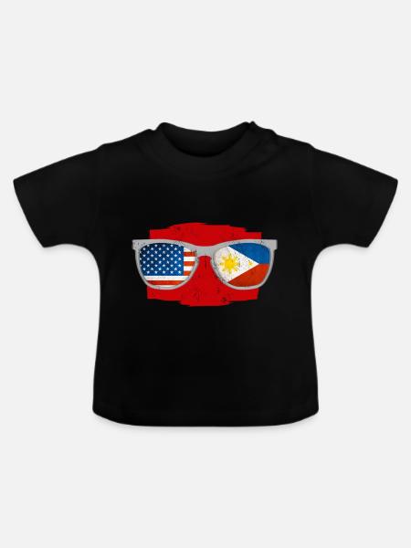 Philippinisch-amerikanische Freundschaft - Baby Bio-T-Shirt mit Rundhals - Schwarz