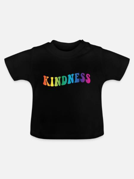 Kindness Spruch - Baby Bio-T-Shirt mit Rundhals - Schwarz