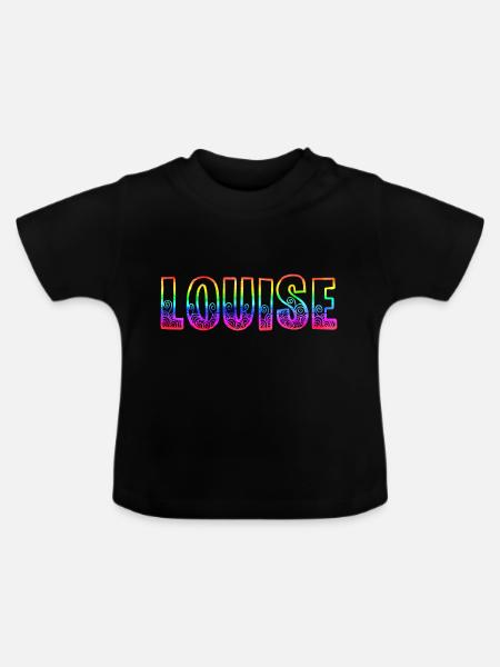 louise rs regenbogen - Baby Bio-T-Shirt mit Rundhals - Schwarz