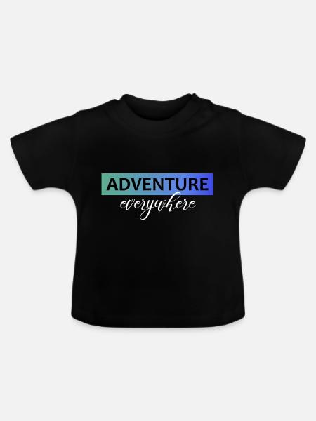 Adventure everywhere - Baby Bio-T-Shirt mit Rundhals - Schwarz