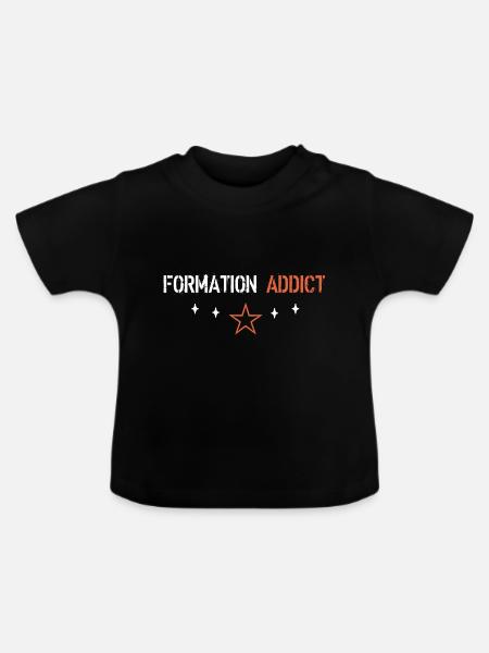 Sucht-Training - Baby Bio-T-Shirt mit Rundhals - Schwarz