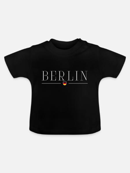 Berlin: Trendy, lebendig, einzigartig - Baby Bio-T-Shirt mit Rundhals - Schwarz