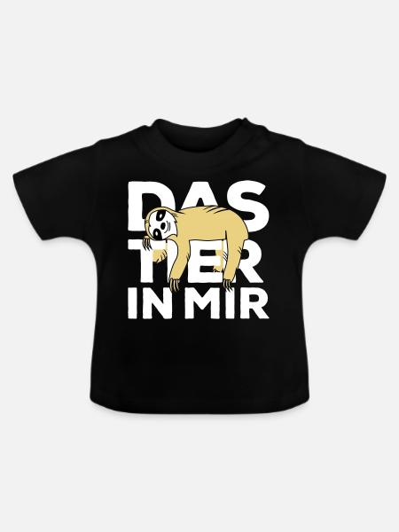 réveiller l'animal en moi fainéantise - T-shirt bio col rond Bébé - noir