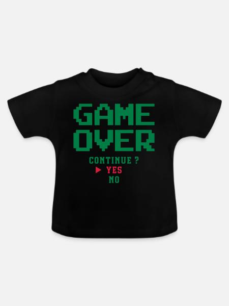 Game Over - Baby Bio-T-Shirt mit Rundhals - Schwarz