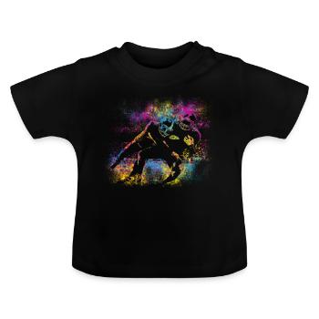 Couleurs de football - T-shirt bio col rond Bébé - noir - Devant
