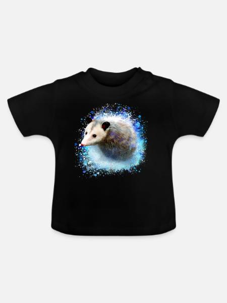 oopossum,maus,nagetier,graffiti - Baby Bio-T-Shirt mit Rundhals - Schwarz