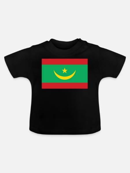 Mauretanien Flagge - Baby Bio-T-Shirt mit Rundhals - Schwarz