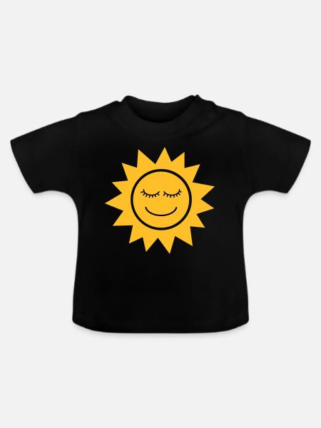 Morgensonne - Baby Bio-T-Shirt mit Rundhals - Schwarz