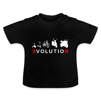 Evolution Biker 4- Evolution of a Biker - Baby Organic T-Shirt with Round Neck - black - Front