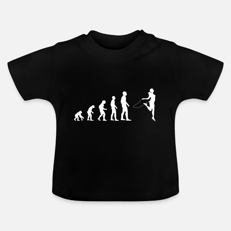 Évolution du saut à la corde à sauter - T-shirt bio col rond Bébé - noir