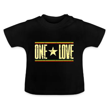 one love reggae - Baby Bio-T-Shirt mit Rundhals - Schwarz - Vorne