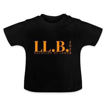 LL.B. - BACCALAURÉAT EN DROIT 2023 - T-shirt bio col rond Bébé - noir - Devant