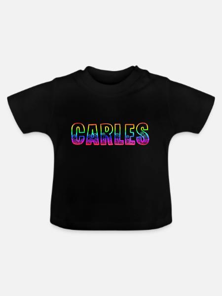 carles rs regenbogen - Baby Bio-T-Shirt mit Rundhals - Schwarz