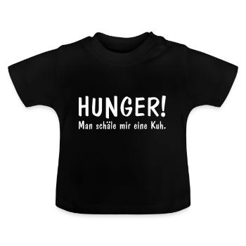 Hunger man schäle mir eine Kuh Fleisch Steak - Baby Bio-T-Shirt mit Rundhals - Schwarz - Vorne
