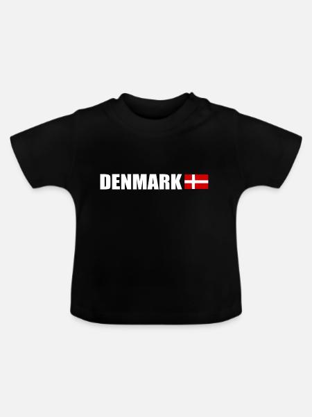 Dänemark - Baby Bio-T-Shirt mit Rundhals - Schwarz