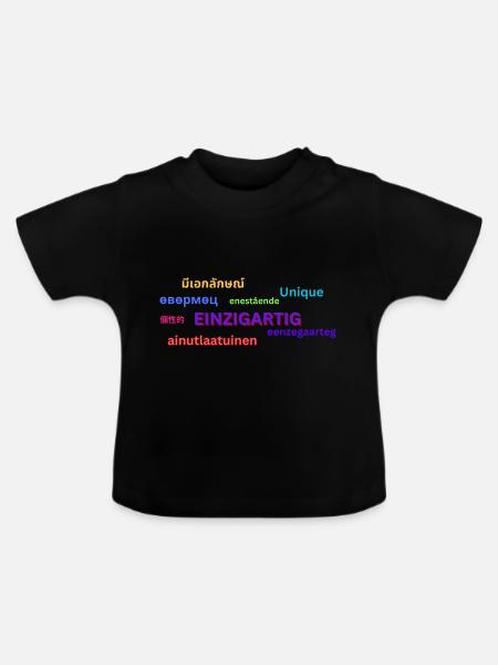 Einzigartig - Baby Bio-T-Shirt mit Rundhals - Schwarz