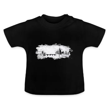 Prague - Baby Organic T-Shirt with Round Neck - black - Front