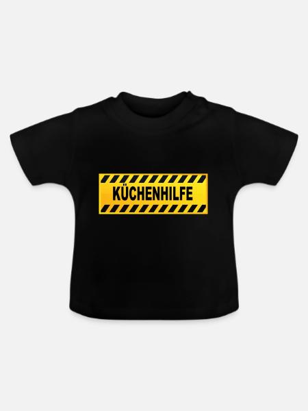 Küchenhilfe Danger Achtung Design - Baby Bio-T-Shirt mit Rundhals - Schwarz