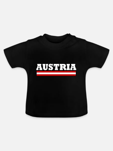 Austria - Baby Bio-T-Shirt mit Rundhals - Schwarz