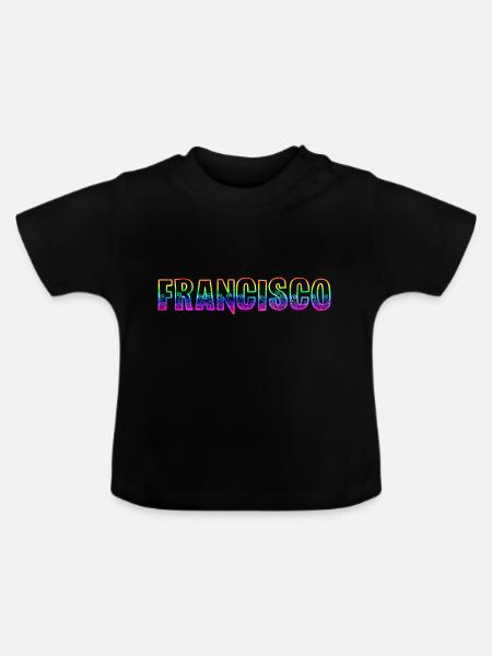 francisco rs regenbogen - Baby Bio-T-Shirt mit Rundhals - Schwarz
