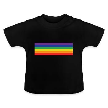 Rainbow flag - Baby Organic T-Shirt with Round Neck - black - Front