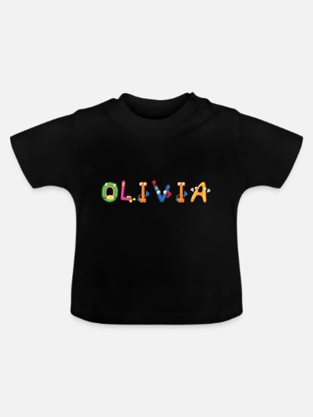 Olivia - Baby Bio-T-Shirt mit Rundhals - Schwarz