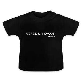 Posen Koordinaten - Baby Bio-T-Shirt mit Rundhals - Schwarz - Vorne