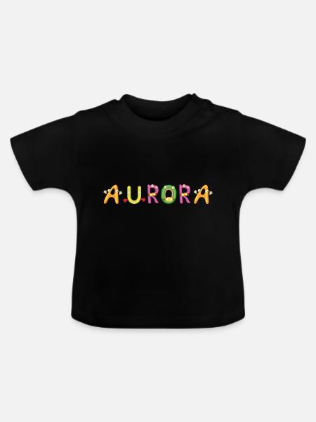 Aurora - Baby Bio-T-Shirt mit Rundhals - Schwarz