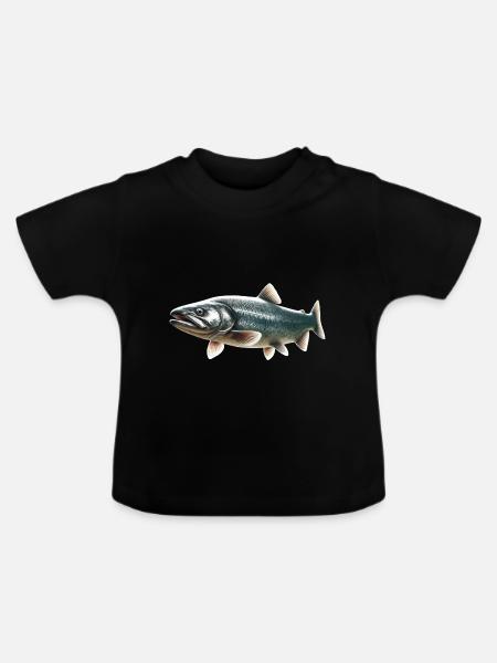 Lachs - Baby Bio-T-Shirt mit Rundhals - Schwarz