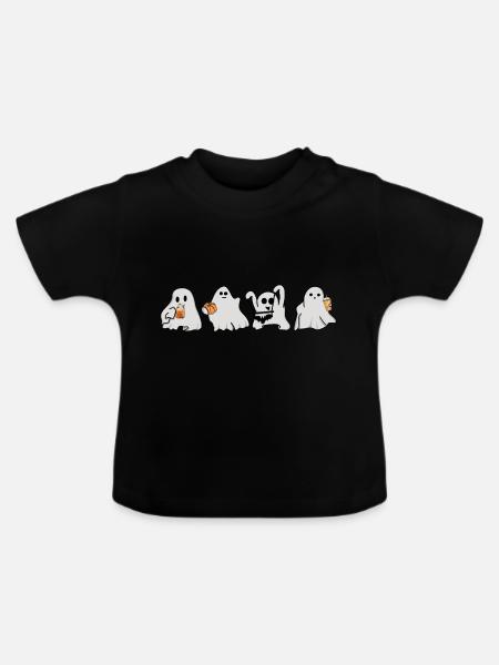 Geister - Baby Bio-T-Shirt mit Rundhals - Schwarz