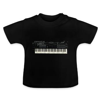 Synthesize me Synthesizer Synthie Pop Geschenk - Baby Bio-T-Shirt mit Rundhals - Schwarz - Vorne