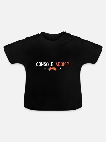 Konsolen-Süchtiger - Baby Bio-T-Shirt mit Rundhals - Schwarz