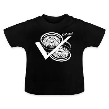 Dreiteilige Felgen | Felge | Wheels | Tiefbett - Baby Bio-T-Shirt mit Rundhals - Schwarz - Vorne