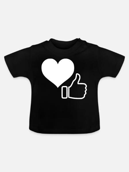 Like me - Baby Bio-T-Shirt mit Rundhals - Schwarz