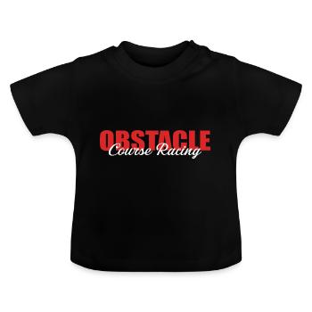 Obstacle Course Racing Gear - Baby Organic T-Shirt with Round Neck - black - Front