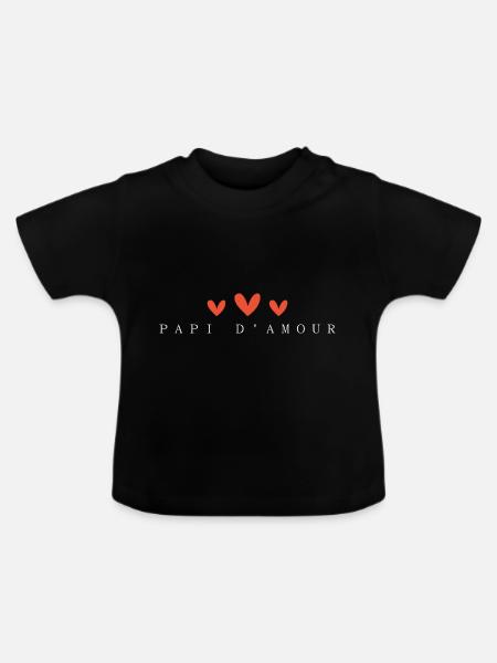 Opa der Liebe - Baby Bio-T-Shirt mit Rundhals - Schwarz