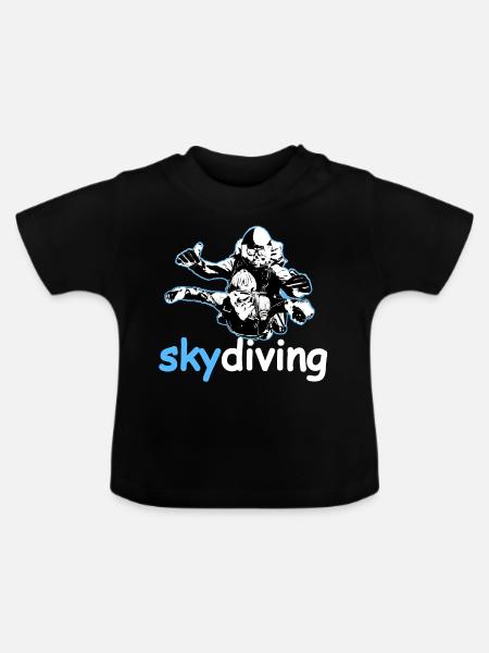 Skydiving tandem parachute - Baby Organic T-Shirt with Round Neck - black