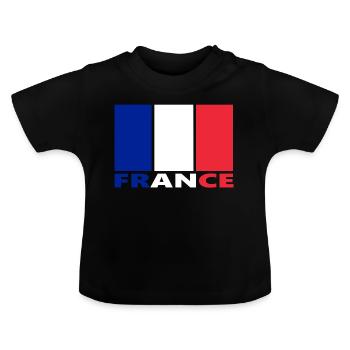 France, France - T-shirt bio col rond Bébé - noir - Devant