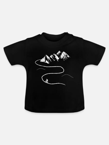 Mountainbike - Baby Bio-T-Shirt mit Rundhals - Schwarz