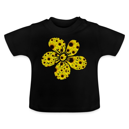 Blume aus Sonnenblumen, Blüte, Sonnenblume, floral - Baby Bio-T-Shirt mit Rundhals