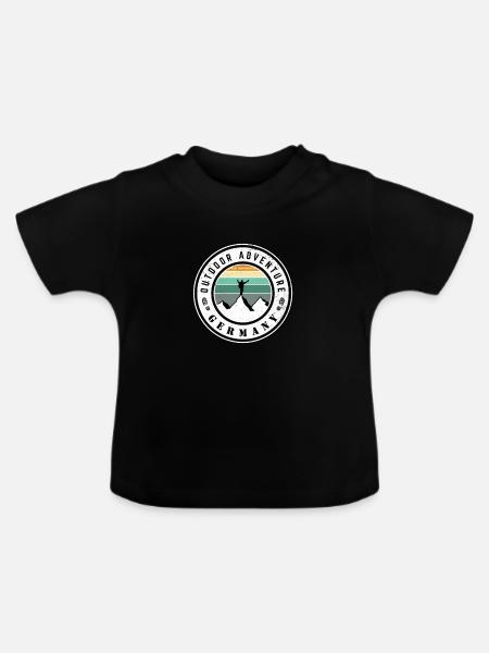 Aventure en plein air Allemagne - T-shirt bio col rond Bébé - noir