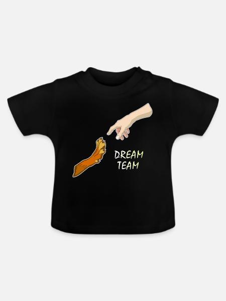 Dream Team - Baby Bio-T-Shirt mit Rundhals - Schwarz