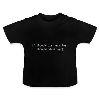 Python code | Destroy negative thoughts - Baby Organic T-Shirt with Round Neck - black - Front