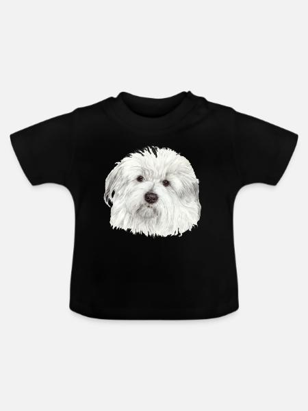 Coton-de-Tulear - Baby Bio-T-Shirt mit Rundhals - Schwarz