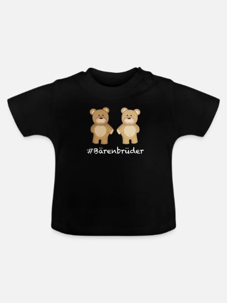 Bärenbrüder, zu zweit für die Ewigkeit. - Baby Bio-T-Shirt mit Rundhals - Schwarz