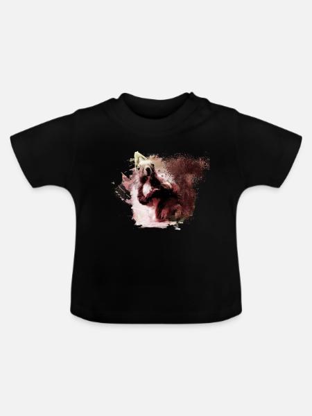 Eichhörnchen, bunt,malerei,graffiti, hörnchen,rosa - Baby Bio-T-Shirt mit Rundhals - Schwarz