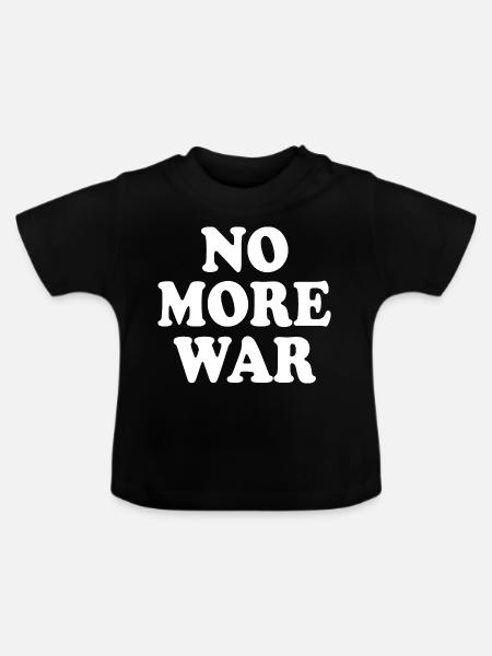 No more war - Baby Bio-T-Shirt mit Rundhals - Schwarz