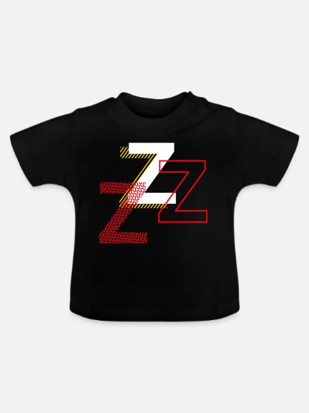 Alphabet Design Buchstabe Z - Baby Bio-T-Shirt mit Rundhals - Schwarz
