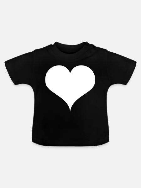 Herz - Baby Bio-T-Shirt mit Rundhals - Schwarz